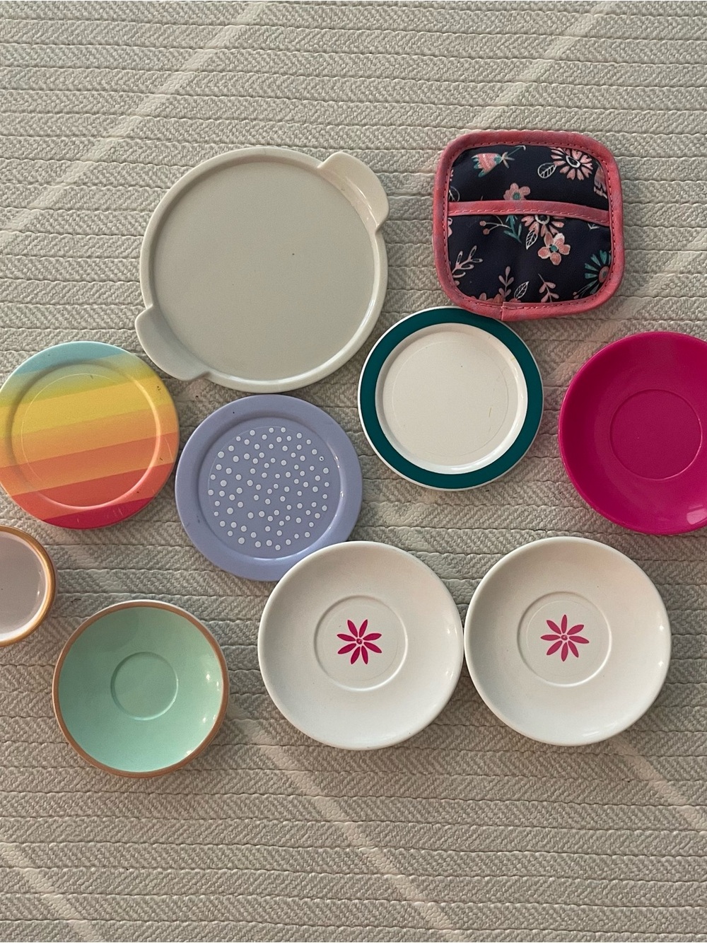 American Girl Colorful Decorative Plates and Saucers Bundle